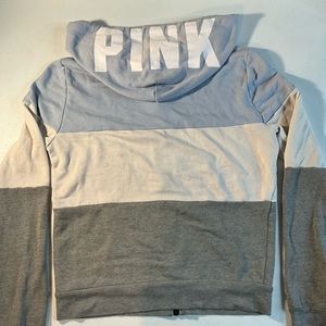 Victoria’s Secret PINK blue,grey and white zip up